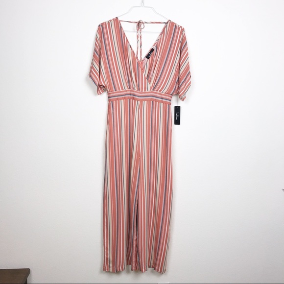 Lulus Stripe Cropped Leg Jumpsuit - Picture 1 of 3
